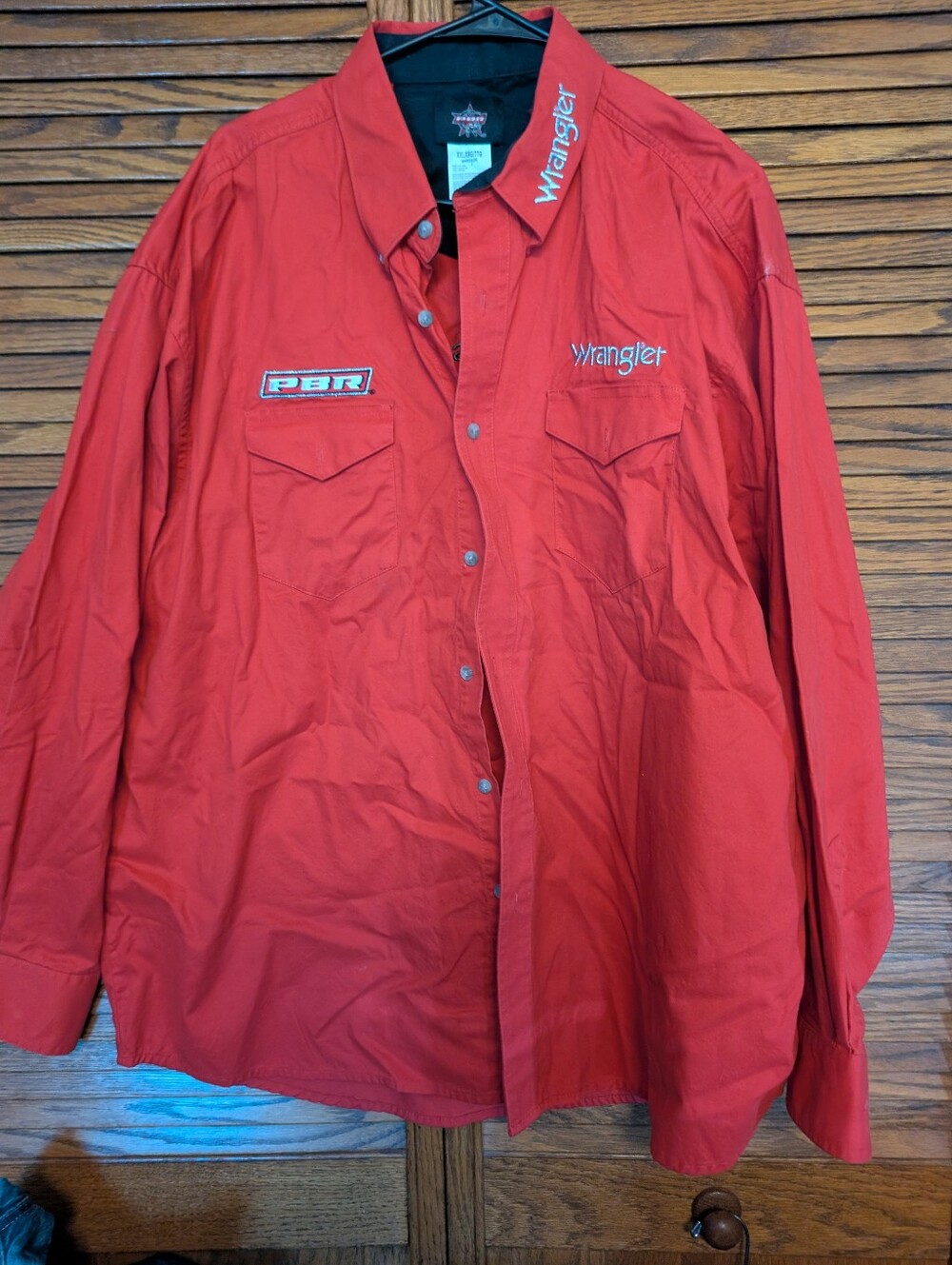 Wrangler PBR Red Button Down Rodeo Shirt Men's Size XXL